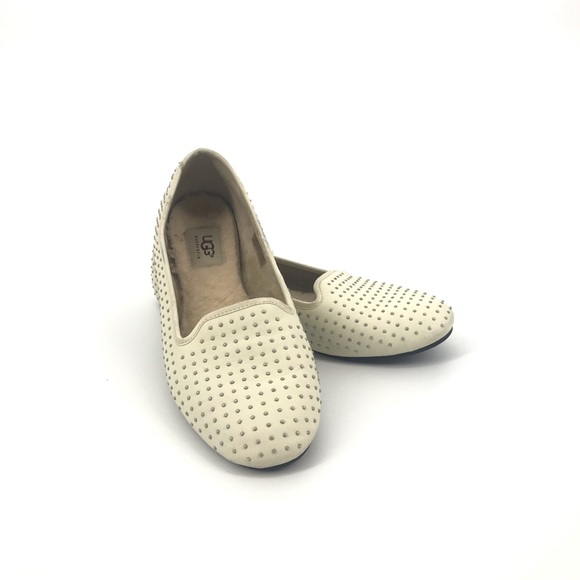 UGG Alloway Studded Loafers Cream -Shearling Lined - Picture 2 of 10